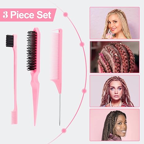 Professional Curly Hair Brush Set – Detangling, Styling & Edge Control