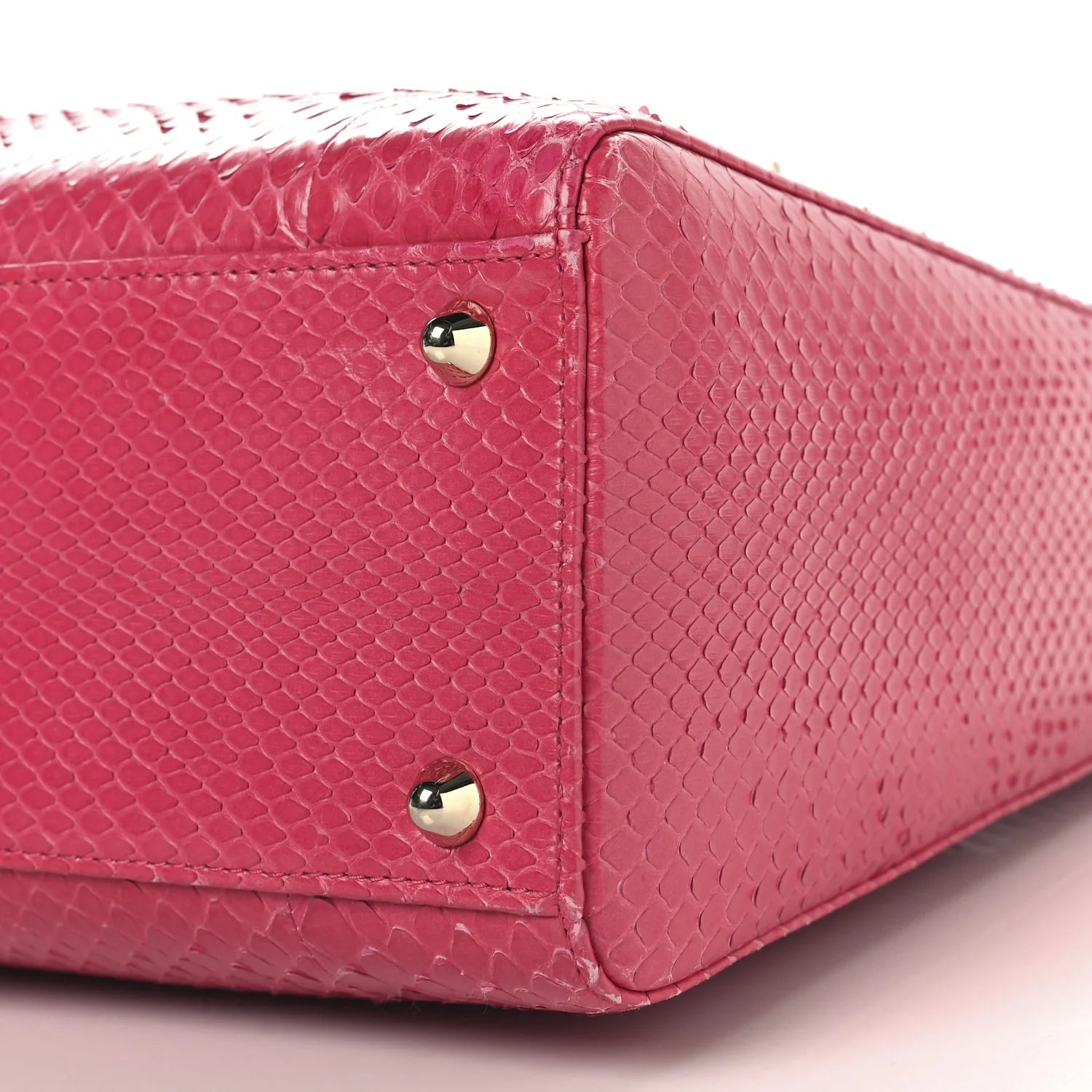 Snakeskin Large Lady Dior Pink