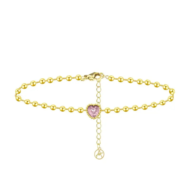 Perlenarmband mit rosa Herz