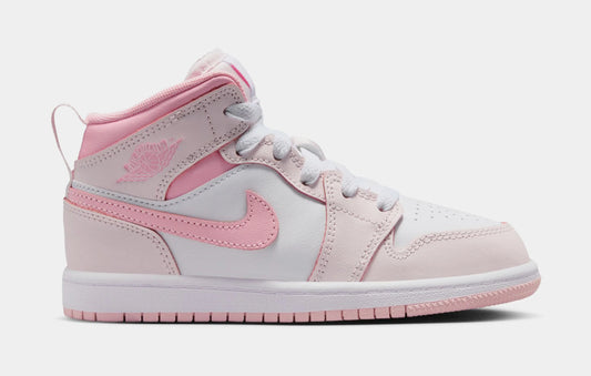 Air  1 Mid Preschool Lifestyle Shoes (Pearl Pink/White/Medium Soft Pink)