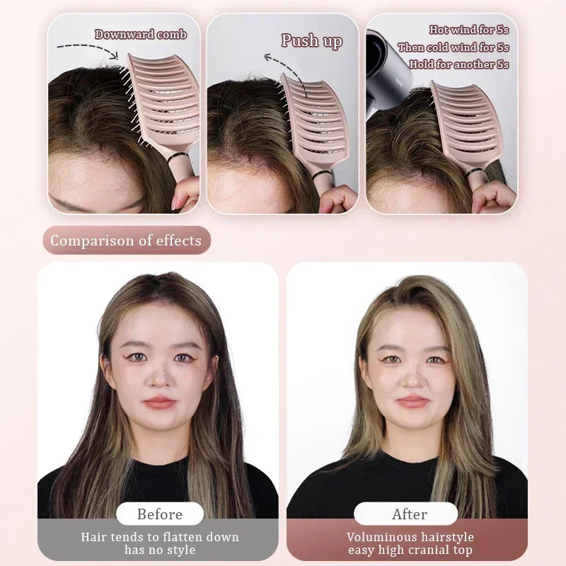 Anti-Hair Loss Air Cushion Massage Hair Brush - Fluffy Hair Styling Tool for All Hair Types Long Thick Thin Curly Natural