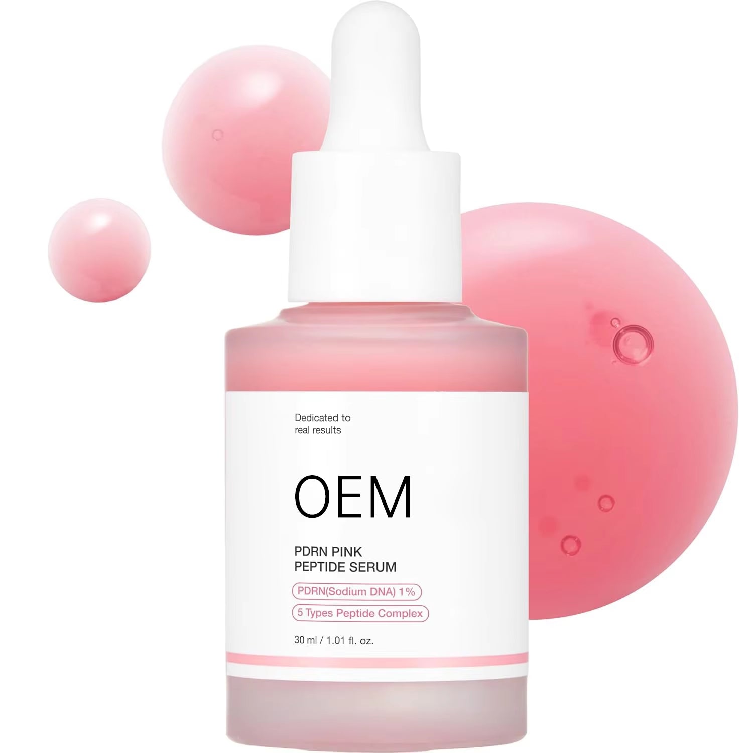 OEM Salmon DNA + PDRN Face Serum Pink Peptide&Niacinamide Korean Skincare for Moisturizing, Brightening