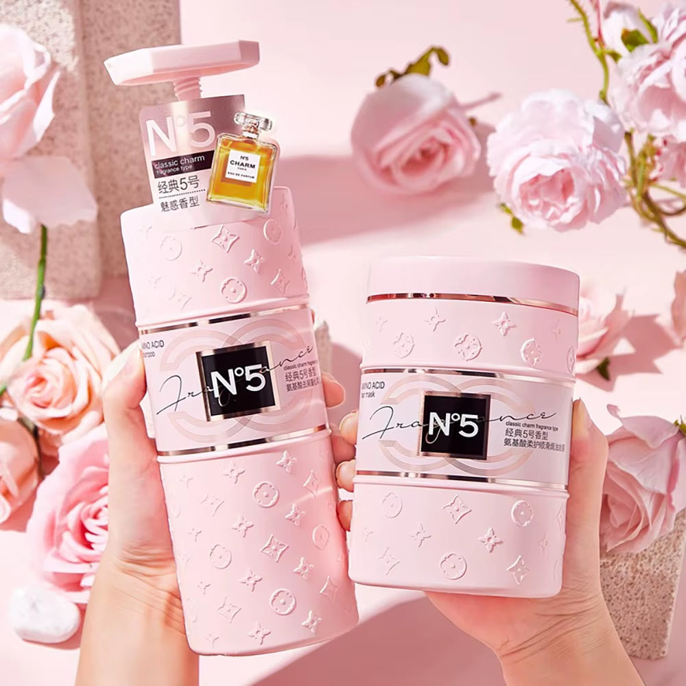 Amino Acid Dandruff Removal Fluffy Smooth Shampoo Hair Conditioner Moisturizing Smooth Baked Oil Hair Mask Hair Care Set