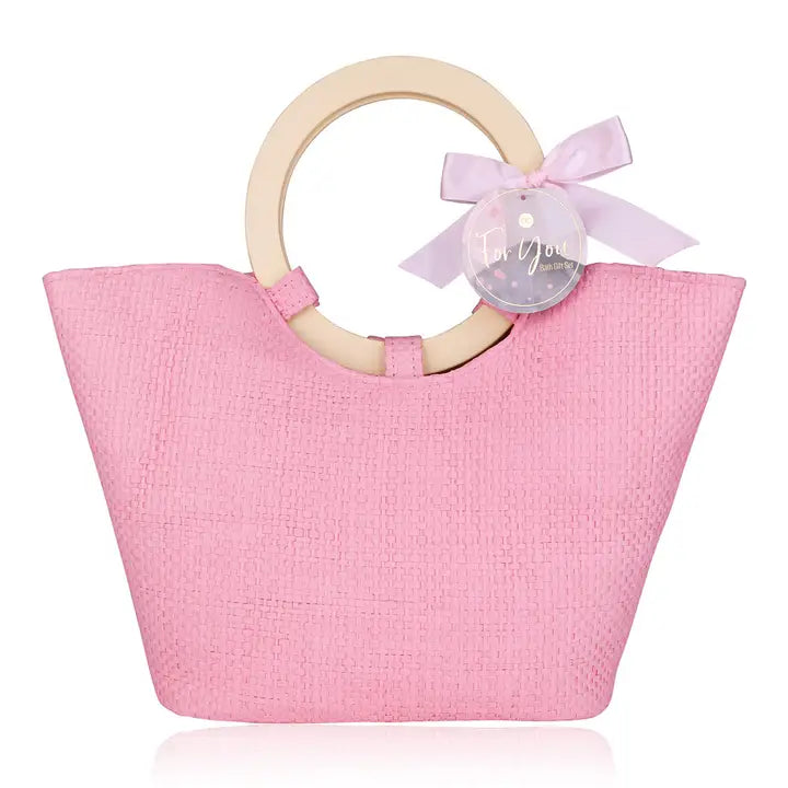 Pink Rose Bath Set in Handbag