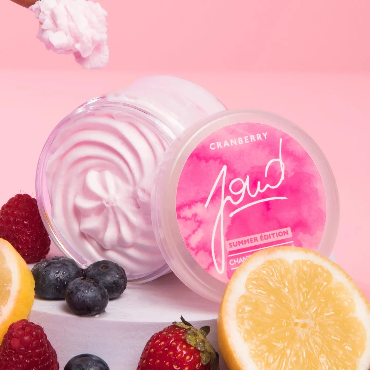 Geschaumte Shea-Butter mit Cranberry