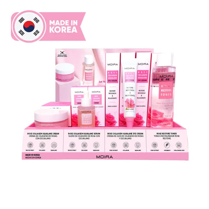 Moira Skincare Display Rose Skincare Set