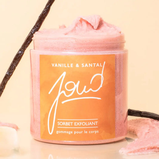 Vanille- und Sandelholz-Peeling-Sorbet