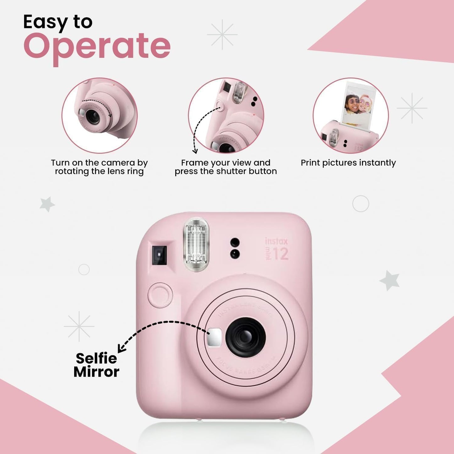 Fujifilm Mini 12 Bundle – Blossom Pink