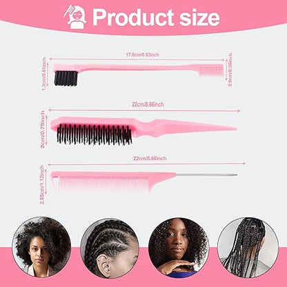 Professional Curly Hair Brush Set – Detangling, Styling & Edge Control
