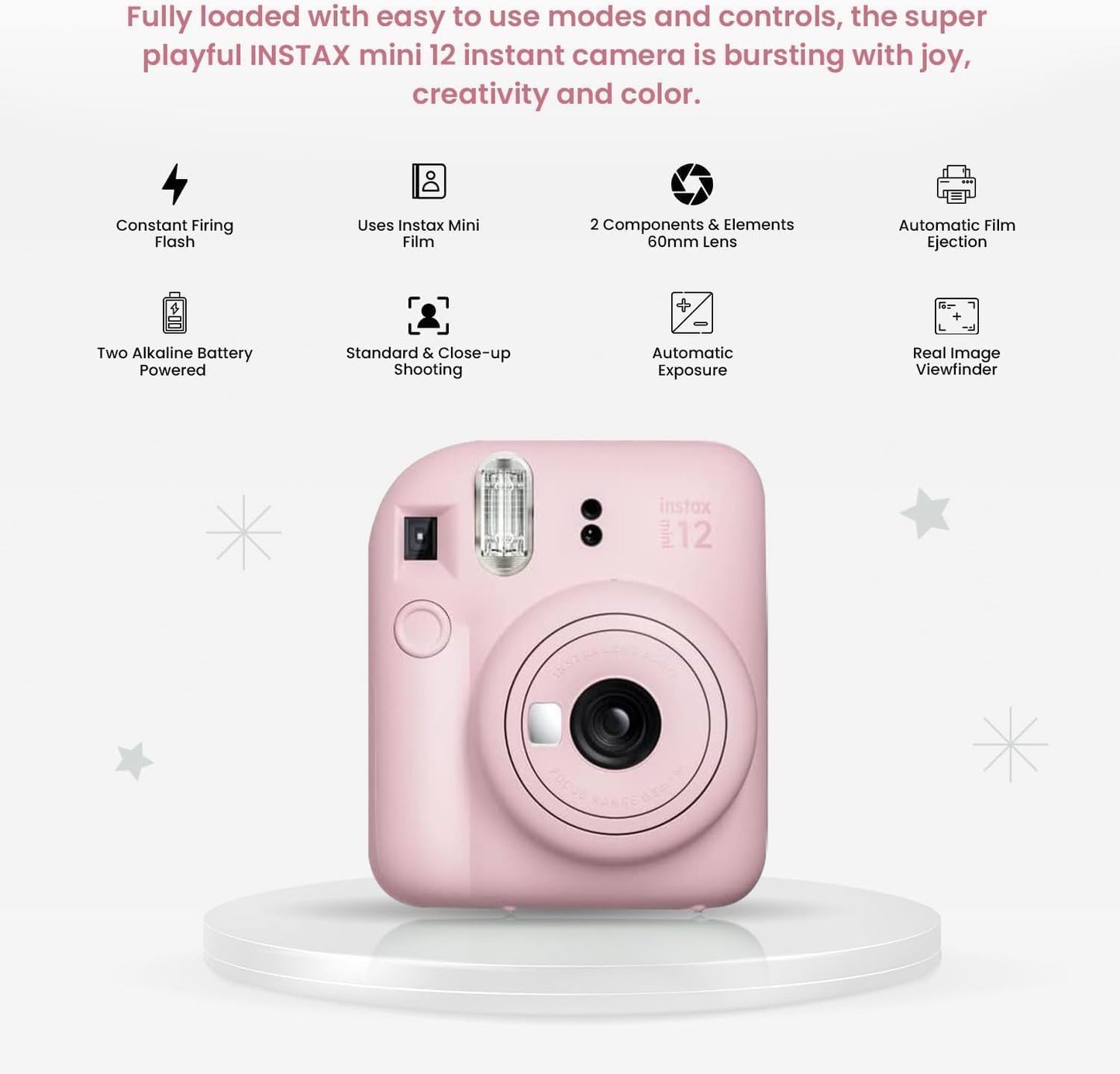 Fujifilm Mini 12 Bundle – Blossom Pink