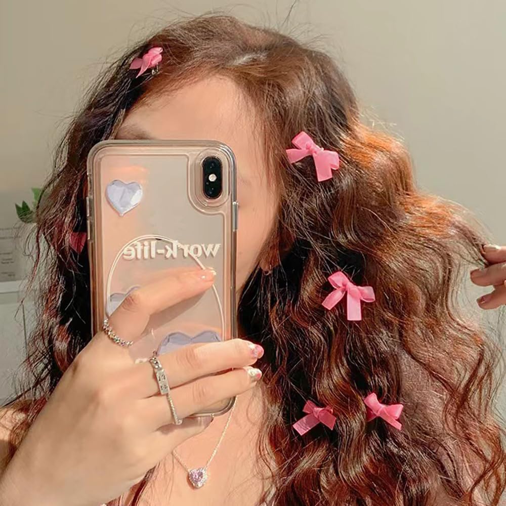 Pack of 8 Pink Bow Hair Clips Women's Hair Clips Small Bow Hair Clips for Women Hair Accessories Pink Hair Clip Hair Clips Bows Hair Clips Women's Hair Clips Girls Hair Accessories