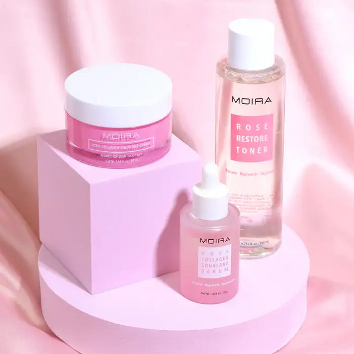 Moira Skincare Display Rose Skincare Set