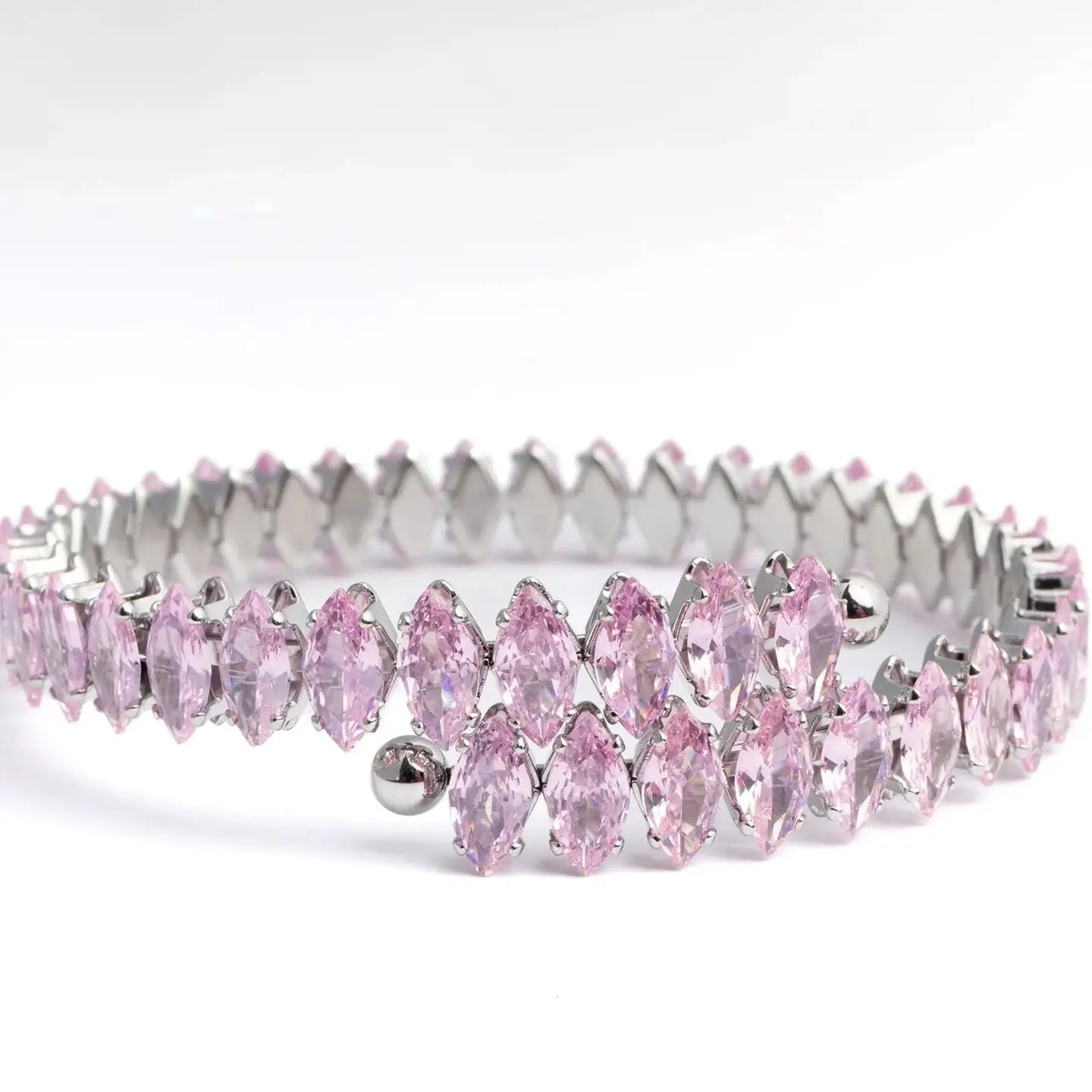 18K Gold PVD Edelstahl Armband mit rosa Stein