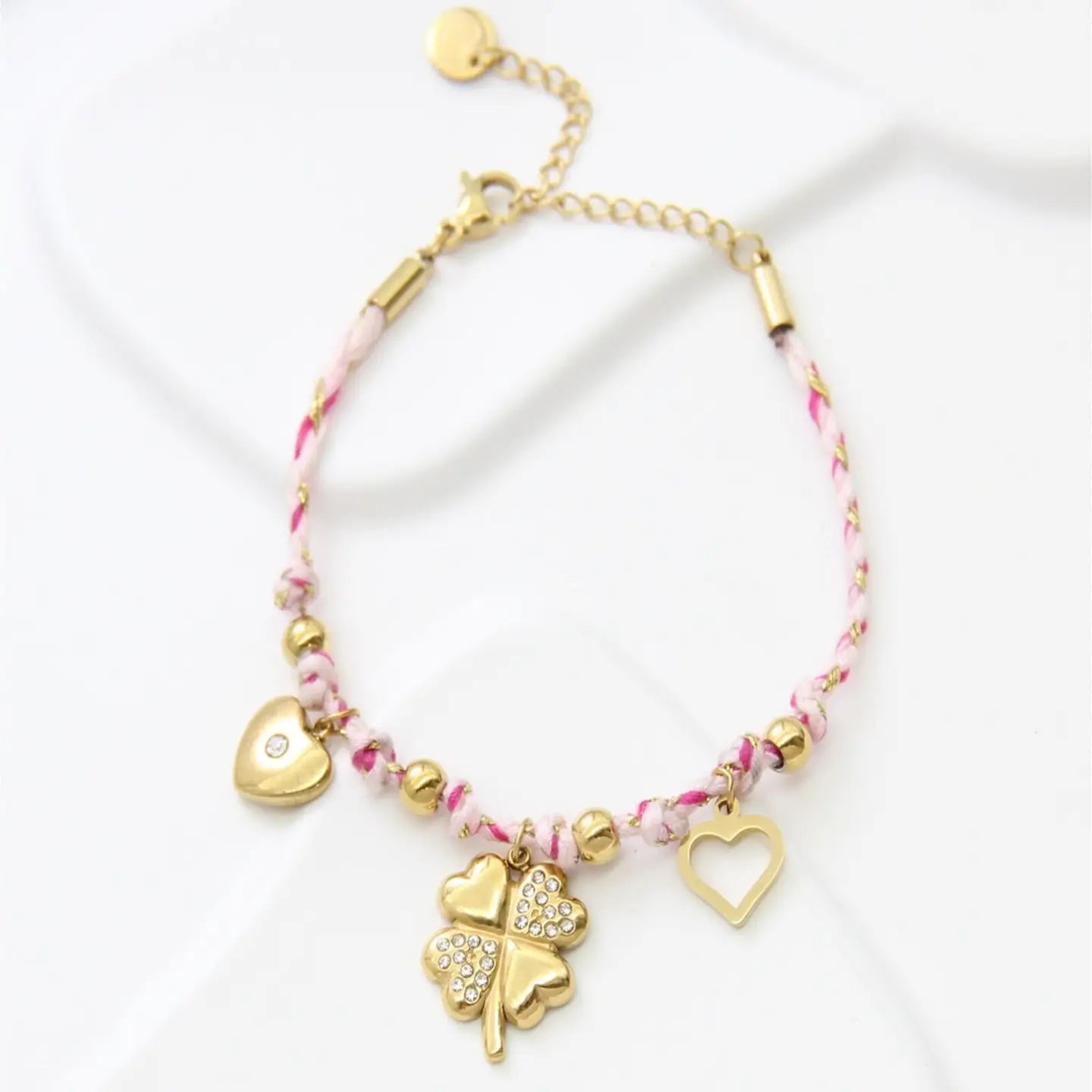 Lucky Bracelet Braided Band & Golden Charms