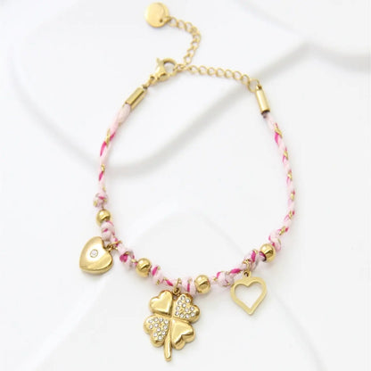 Lucky Bracelet Braided Band & Golden Charms