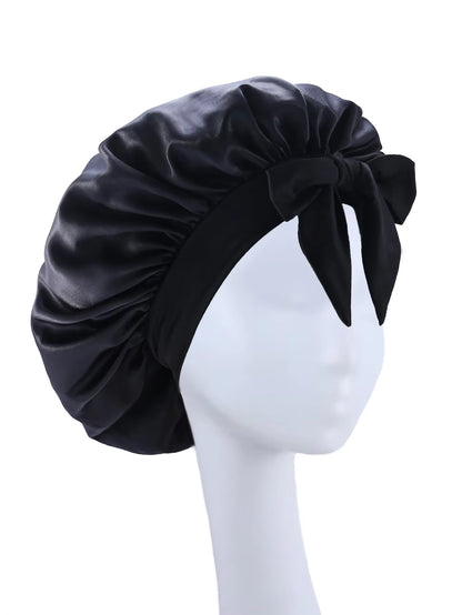 @@@@@Satin Bonnet Silk Bonnet Adjustable Bonne for Sleeping Hair Bonnet with Tie Band Bonnets for Women Men Satin Bonnet