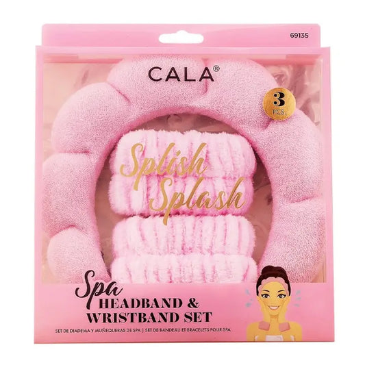 CALA 69135 Spa Set in Pink – Hair Band and Wristbands
