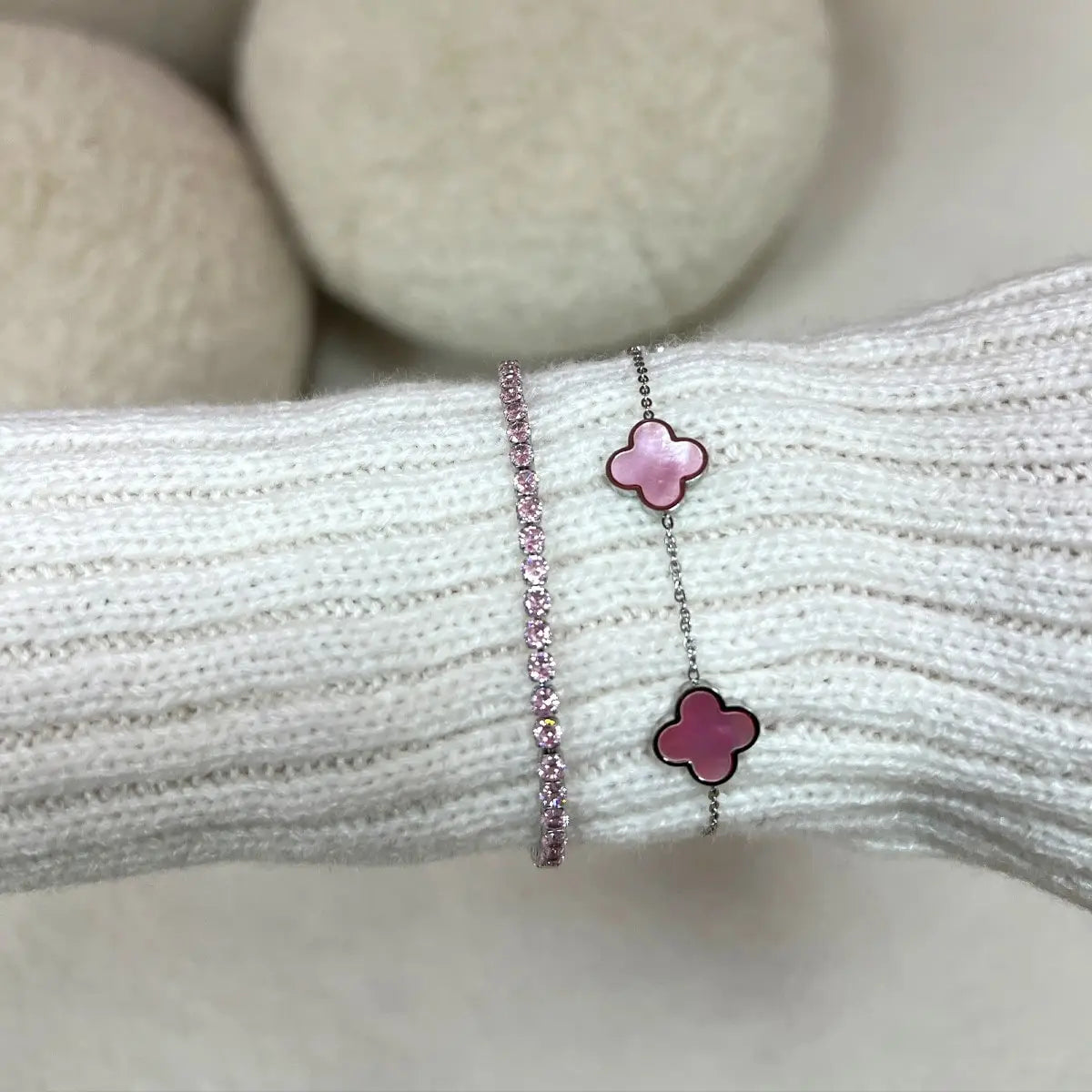 Pink Tennis Bracelet | 18K Gold Plated