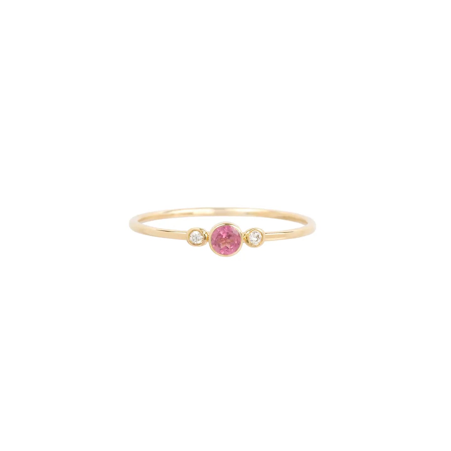 Calliope ring with pink tourmaline and white diamonds