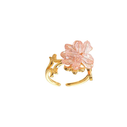 Rosie's ring with dreamy flower in pink