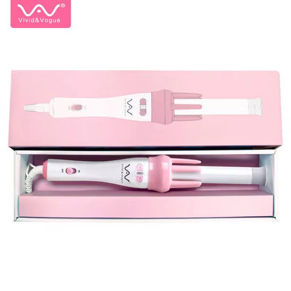Vivid&Vogue 28Mm Magic Curler Set Pink Automatic Curler Lazy Curler with Free Hair Clip Comb (VAV-022B Authentic)