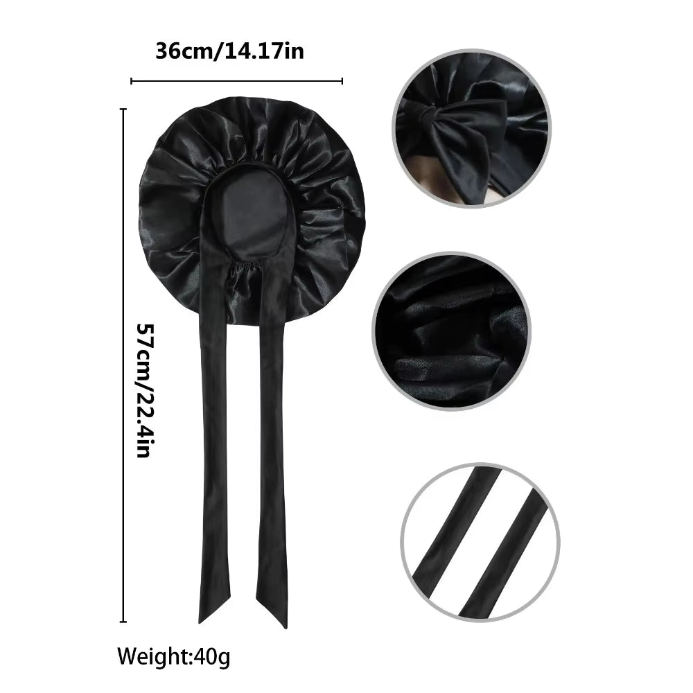 @@@@@Satin Bonnet Silk Bonnet Adjustable Bonne for Sleeping Hair Bonnet with Tie Band Bonnets for Women Men Satin Bonnet