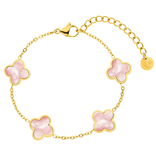 Pink Mother-of-Pearl Clover Bracelet | 18K Gold Plated