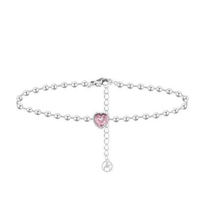 Perlenarmband mit rosa Herz