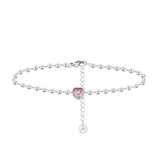 Perlenarmband mit rosa Herz