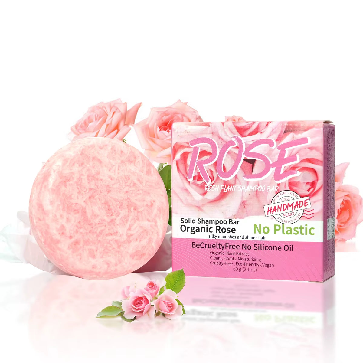 Pink Rose Shampoo Soap, Essential Oil, Handmade Soap, Nourishing, Oil Controlling, Stain Removing, Floral Fragrance Overflowing