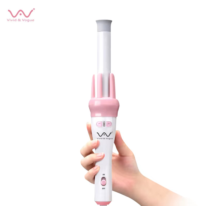 Vivid&Vogue 28Mm Magic Curler Set Pink Automatic Curler Lazy Curler with Free Hair Clip Comb (VAV-022B Authentic)