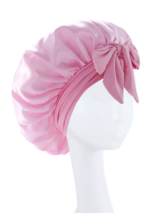 @@@@@Satin Bonnet Silk Bonnet Adjustable Bonne for Sleeping Hair Bonnet with Tie Band Bonnets for Women Men Satin Bonnet
