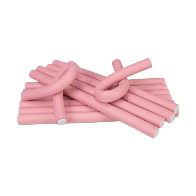 Beauty Pro Flexible Hair Rollers in Pink, 12 Pieces