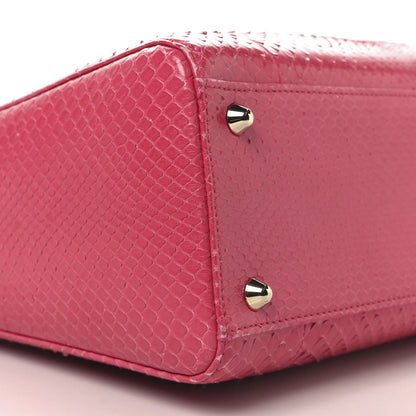 Snakeskin Large Lady Dior Pink