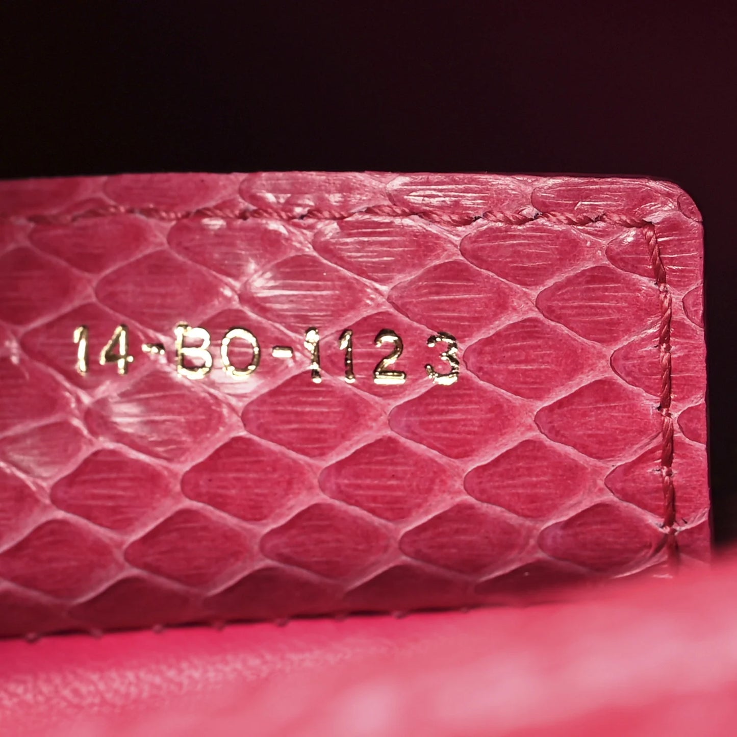 Snakeskin Large Lady Dior Pink