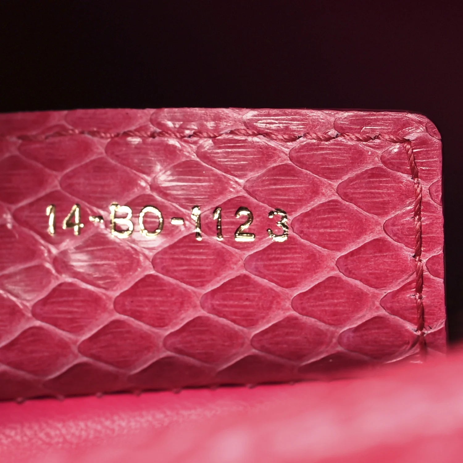 Snakeskin Large Lady Dior Pink