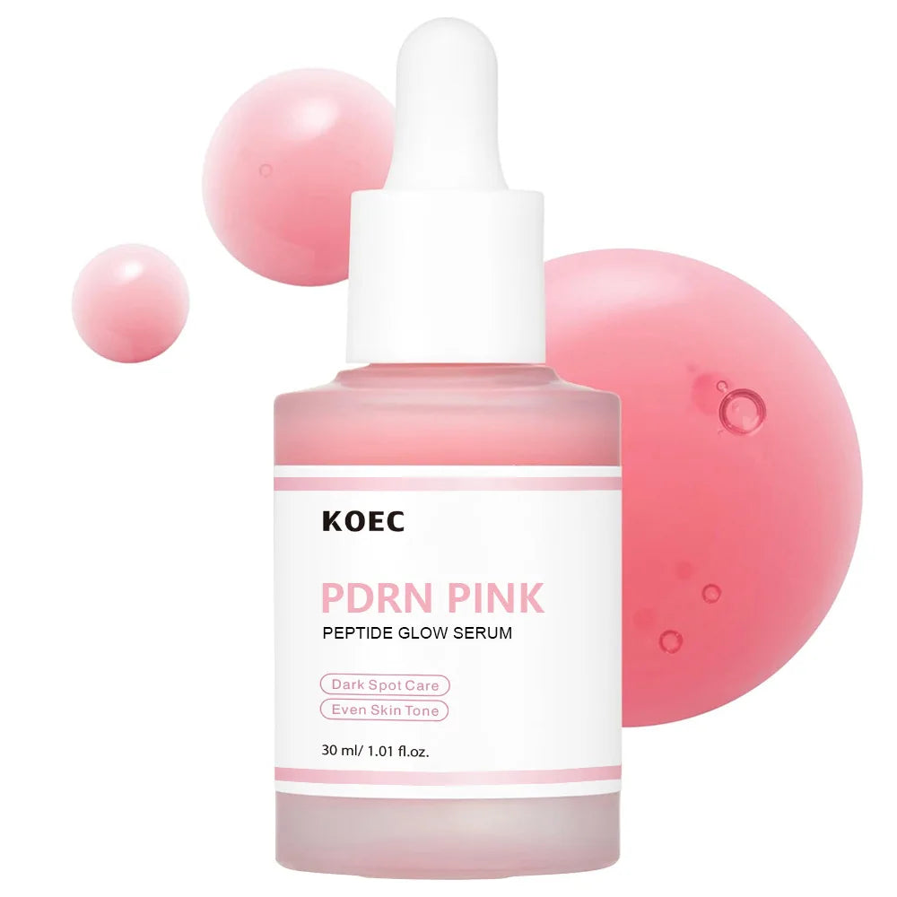 30Ml KOEC Rose PDRN Pink Peptide Glow Facial Serum Dark Spot Care Even Skin Tone Enhance Elasticity Smoothing Firming Adenosine