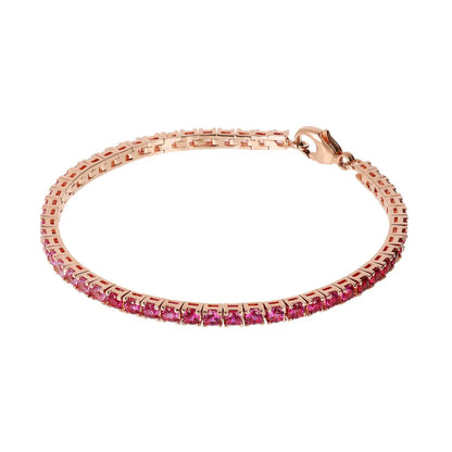 Tennis bracelet with gradé effect in golden rose gold