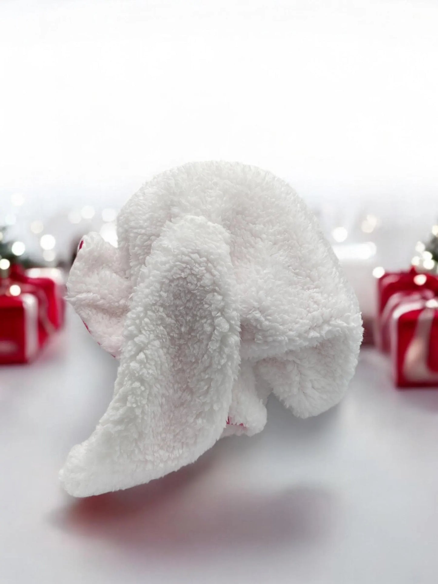 Rabbit Bonnet: Handmade Faux Sherpa Sleeping Bonnet with Satin Lining