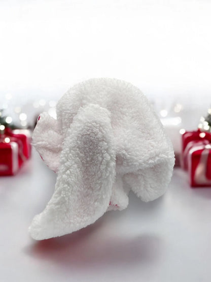 Rabbit Bonnet: Handmade Faux Sherpa Sleeping Bonnet with Satin Lining