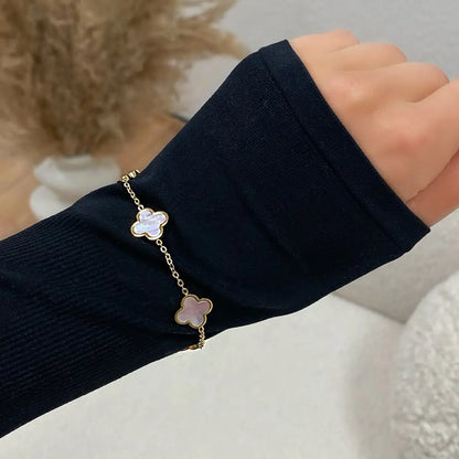 Pink Mother-of-Pearl Clover Bracelet | 18K Gold Plated
