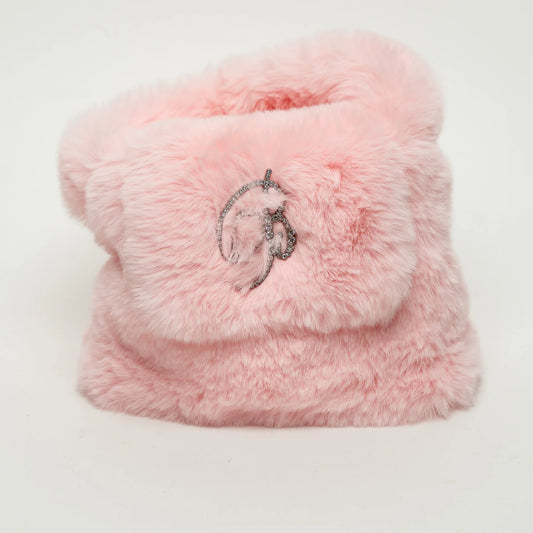Blumarine Pink Faux Fur Handbag