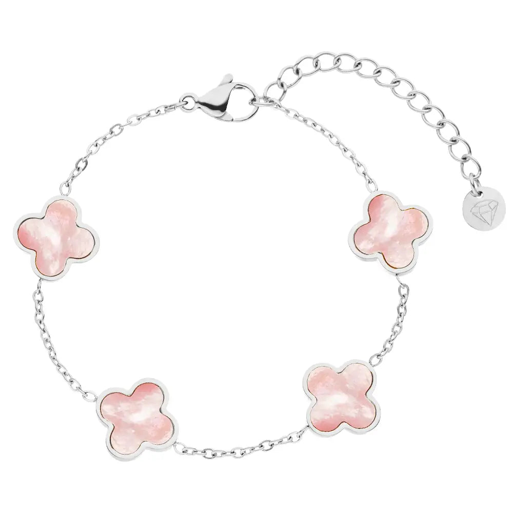 Pink Mother-of-Pearl Clover Bracelet | 18K Gold Plated