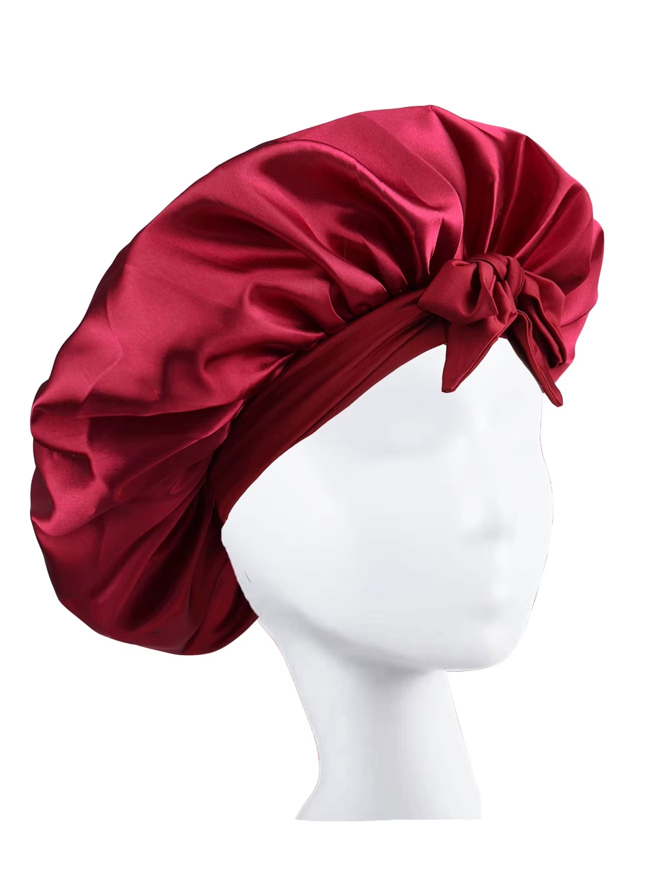 @@@@@Satin Bonnet Silk Bonnet Adjustable Bonne for Sleeping Hair Bonnet with Tie Band Bonnets for Women Men Satin Bonnet