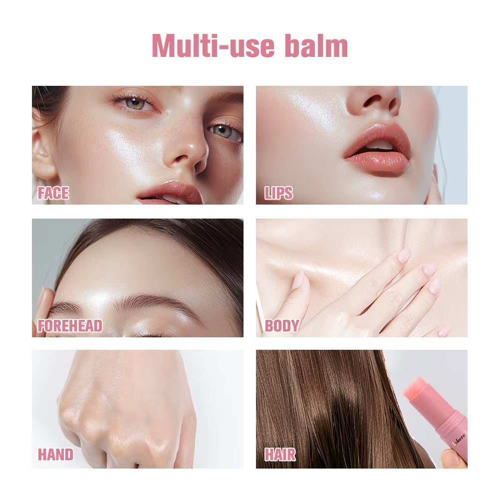 Korean Pink Hydrating Stick Extract Deep Hydrating Facial Skin Multi-Functional Pink Balm Stick Skin Care Makeup Base Products