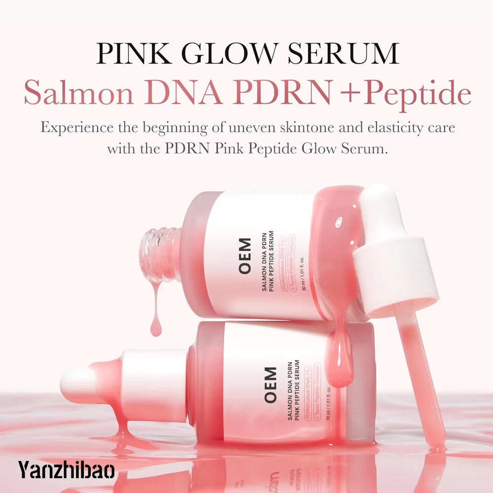 OEM Salmon DNA + PDRN Face Serum Pink Peptide&Niacinamide Korean Skincare for Moisturizing, Brightening